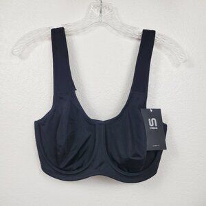 NWT Syrokan Sports Bra Size 34DD Black A227 Plus High Impact Max Support New